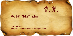 Volf Nándor névjegykártya