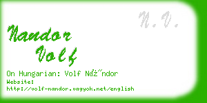 nandor volf business card